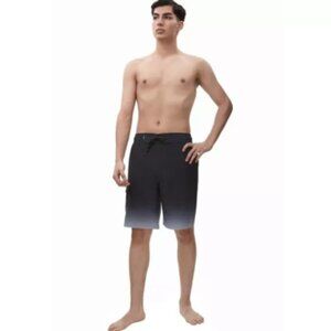 Rokka&Rolla Men M 32-34 Nightfall Gradient Elastic Waist Board Swim Trunks Short